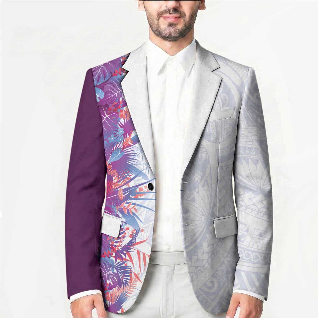 Hawaii Tropical Plant Poni Blazer Vibrant Polynesian Pattern