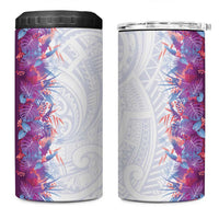 Hawaii Tropical Plant Poni 4 in 1 Can Cooler Tumbler Vibrant Polynesian Pattern LT01 One Size: 16 oz Purple - Polynesian Pride