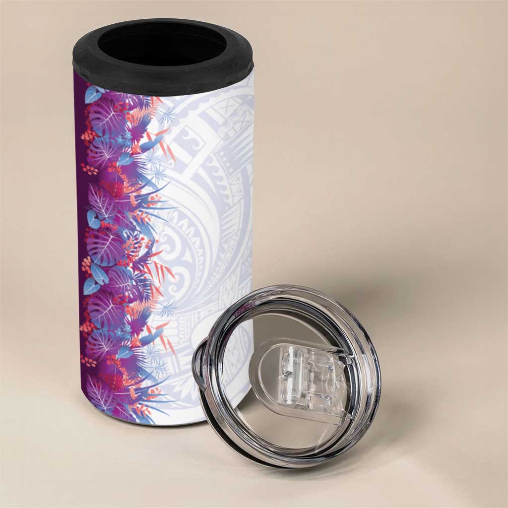 Hawaii Tropical Plant Poni 4 in 1 Can Cooler Tumbler Vibrant Polynesian Pattern LT01 - Polynesian Pride