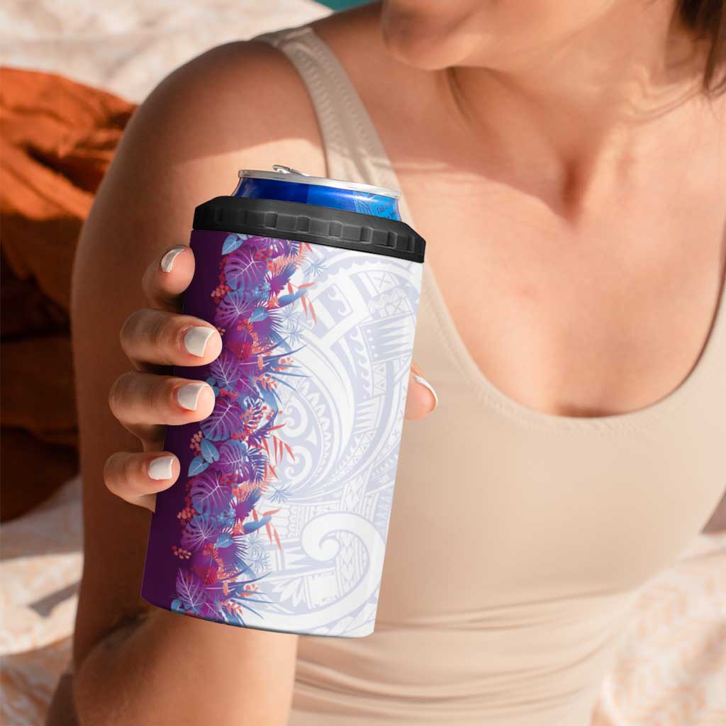 Hawaii Tropical Plant Poni 4 in 1 Can Cooler Tumbler Vibrant Polynesian Pattern LT01 - Polynesian Pride