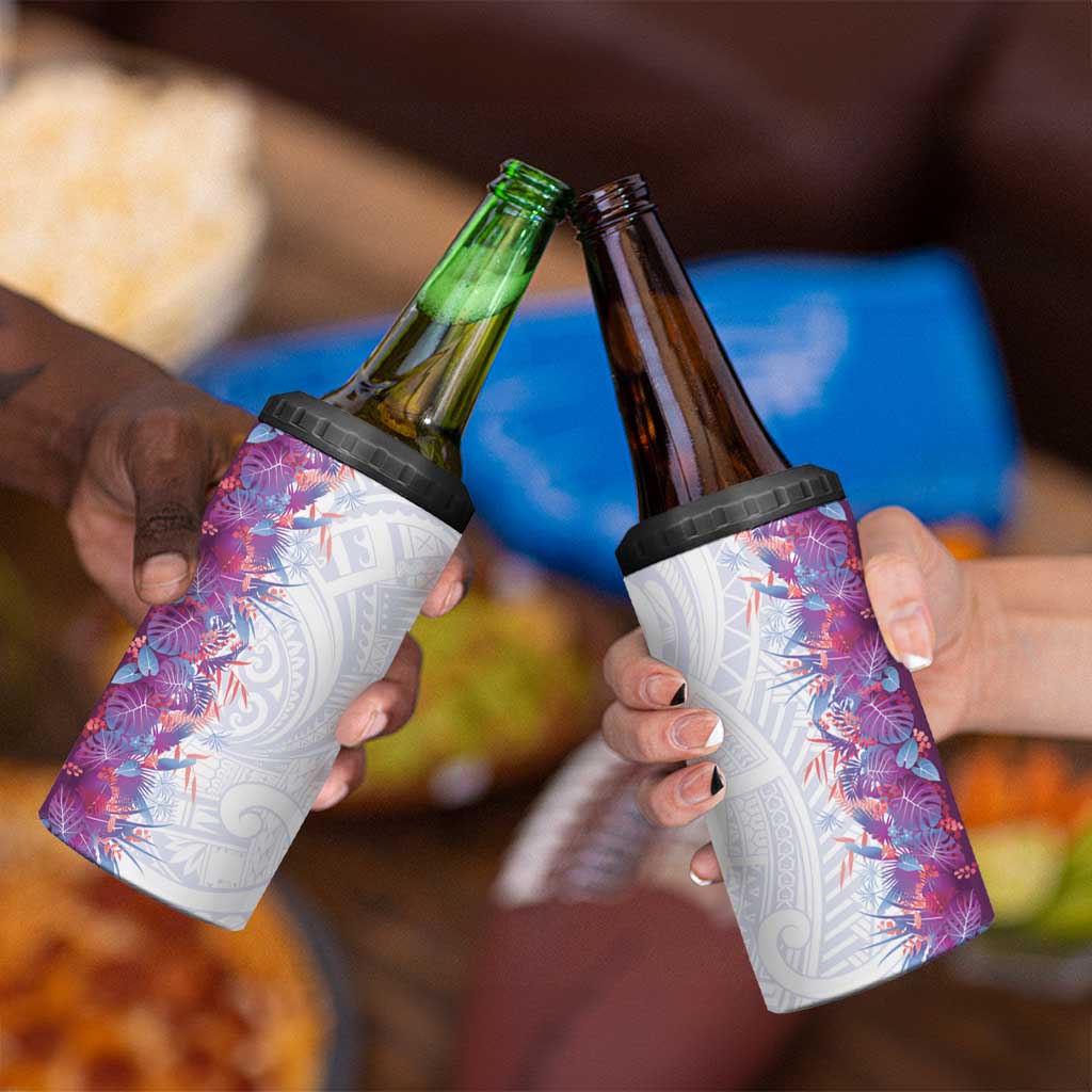 Hawaii Tropical Plant Poni 4 in 1 Can Cooler Tumbler Vibrant Polynesian Pattern LT01 - Polynesian Pride