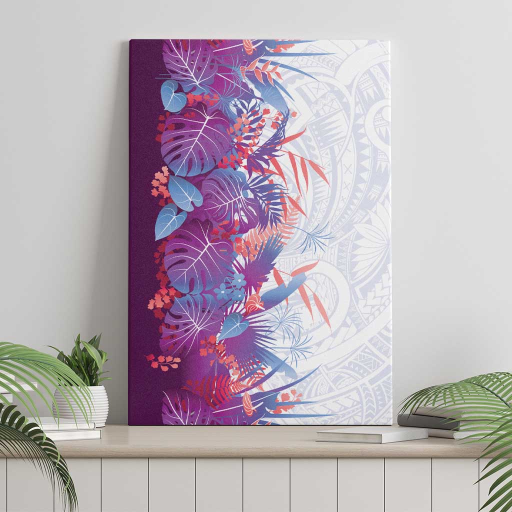 Hawaii Tropical Plant Poni Canvas Wall Art Vibrant Polynesian Pattern