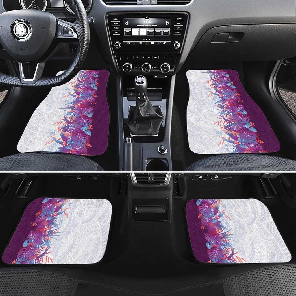 Hawaii Tropical Plant Poni Car Mats Vibrant Polynesian Pattern
