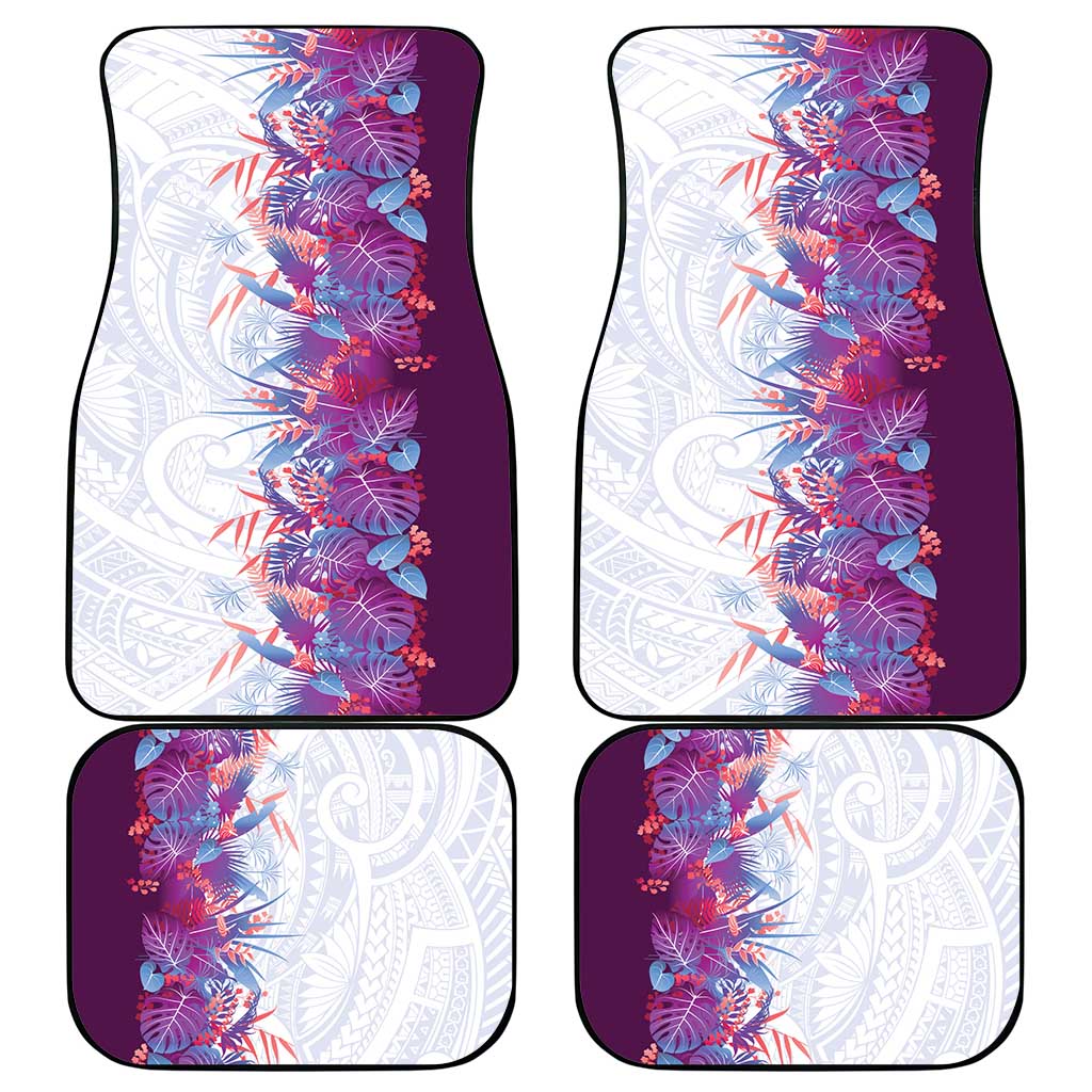 Hawaii Tropical Plant Poni Car Mats Vibrant Polynesian Pattern