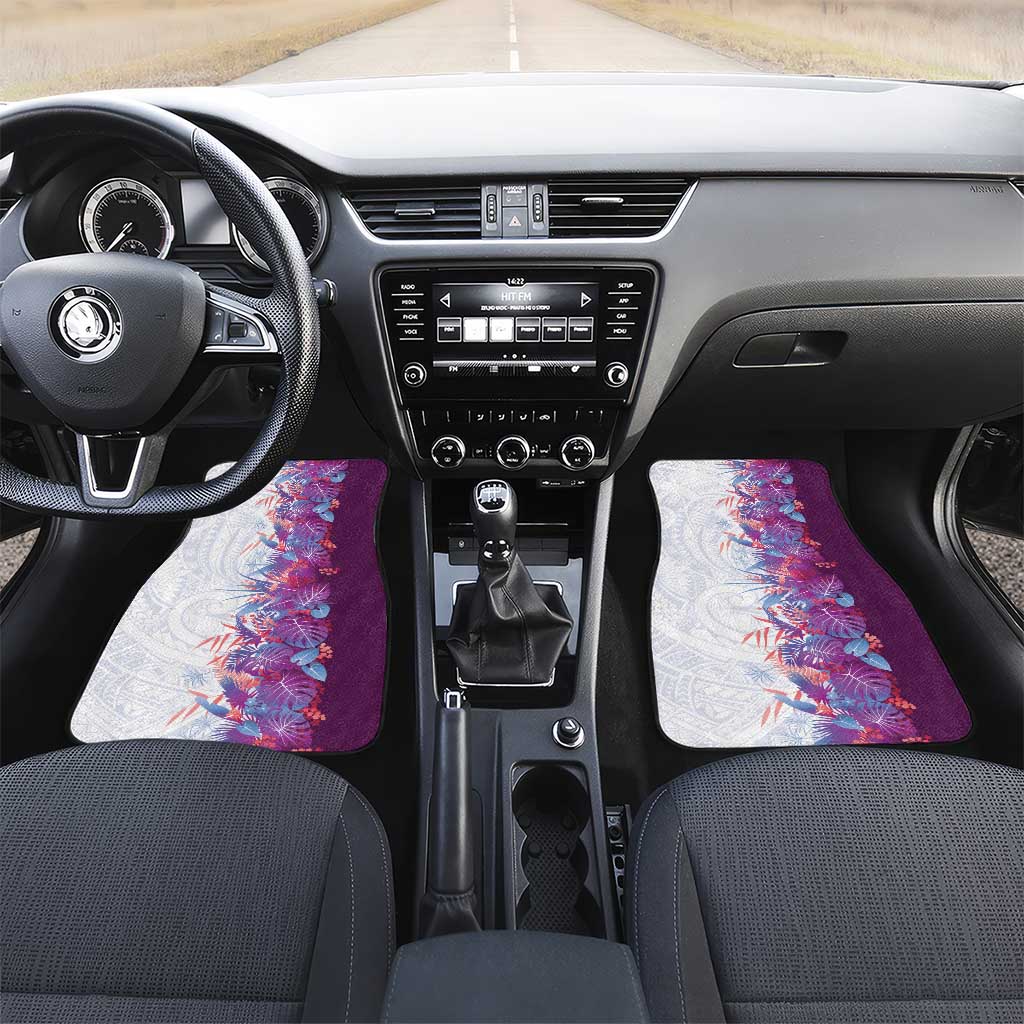 Hawaii Tropical Plant Poni Car Mats Vibrant Polynesian Pattern