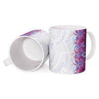 Hawaii Tropical Plant Poni Ceramic Mug Vibrant Polynesian Pattern