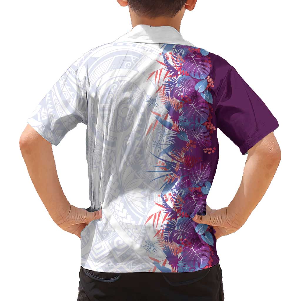 Hawaii Tropical Plant Poni Family Matching Puletasi and Hawaiian Shirt Vibrant Polynesian Pattern LT01 - Polynesian Pride