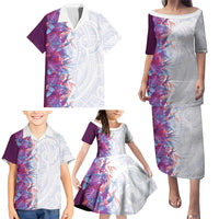 Hawaii Tropical Plant Poni Family Matching Puletasi and Hawaiian Shirt Vibrant Polynesian Pattern LT01 - Polynesian Pride
