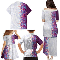 Hawaii Tropical Plant Poni Family Matching Puletasi and Hawaiian Shirt Vibrant Polynesian Pattern LT01 - Polynesian Pride