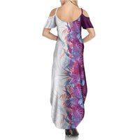 Hawaii Tropical Plant Poni Family Matching Summer Maxi Dress and Hawaiian Shirt Vibrant Polynesian Pattern