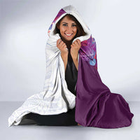 Hawaii Tropical Plant Poni Hooded Blanket Vibrant Polynesian Pattern