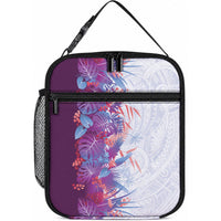 Hawaii Tropical Plant Poni Lunch Bag Vibrant Polynesian Pattern LT01 10.2 × 8.3 × 4.3 inch Purple - Polynesian Pride