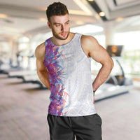 Hawaii Tropical Plant Poni Men Tank Top Vibrant Polynesian Pattern