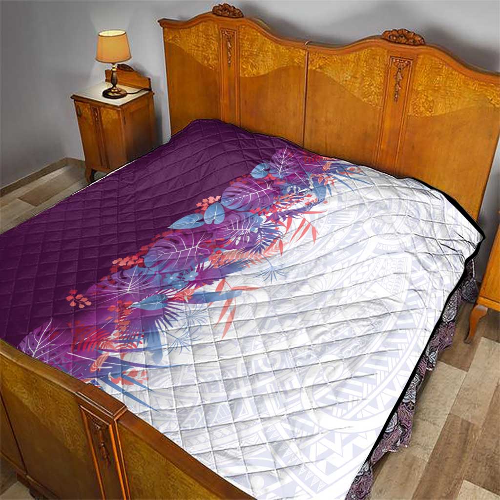 Hawaii Tropical Plant Poni Quilt Vibrant Polynesian Pattern