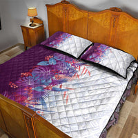 Hawaii Tropical Plant Poni Quilt Bed Set Vibrant Polynesian Pattern