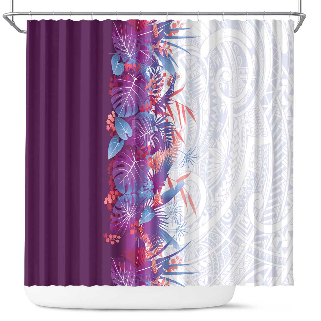 Hawaii Tropical Plant Poni Shower Curtain Vibrant Polynesian Pattern