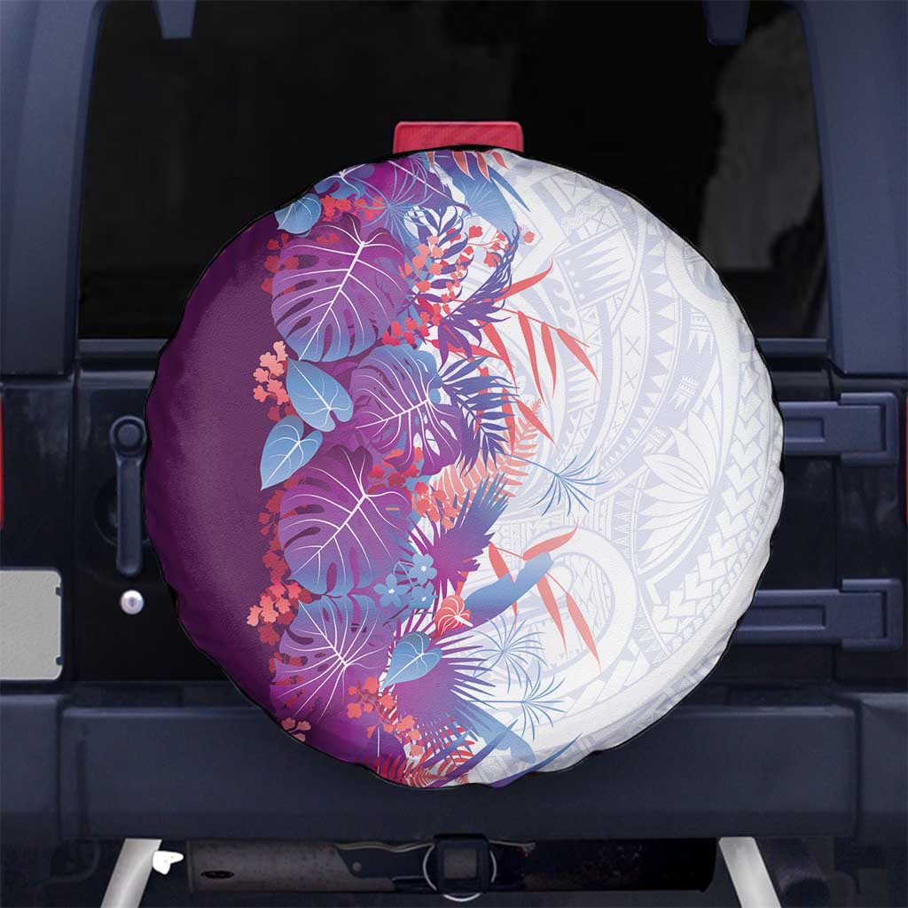 Hawaii Tropical Plant Poni Spare Tire Cover Vibrant Polynesian Pattern