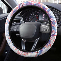 Hawaii Tropical Plant Poni Steering Wheel Cover Vibrant Polynesian Pattern