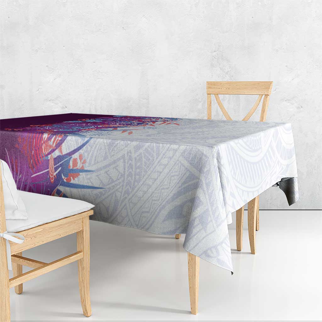 Hawaii Tropical Plant Poni Tablecloth Vibrant Polynesian Pattern
