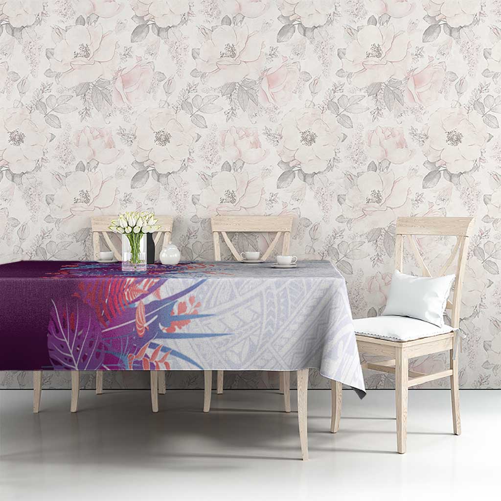 Hawaii Tropical Plant Poni Tablecloth Vibrant Polynesian Pattern