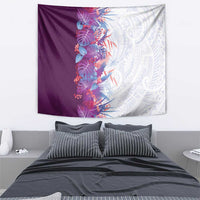 Hawaii Tropical Plant Poni Tapestry Vibrant Polynesian Pattern