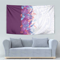 Hawaii Tropical Plant Poni Tapestry Vibrant Polynesian Pattern