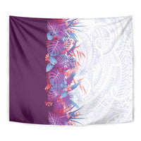 Hawaii Tropical Plant Poni Tapestry Vibrant Polynesian Pattern