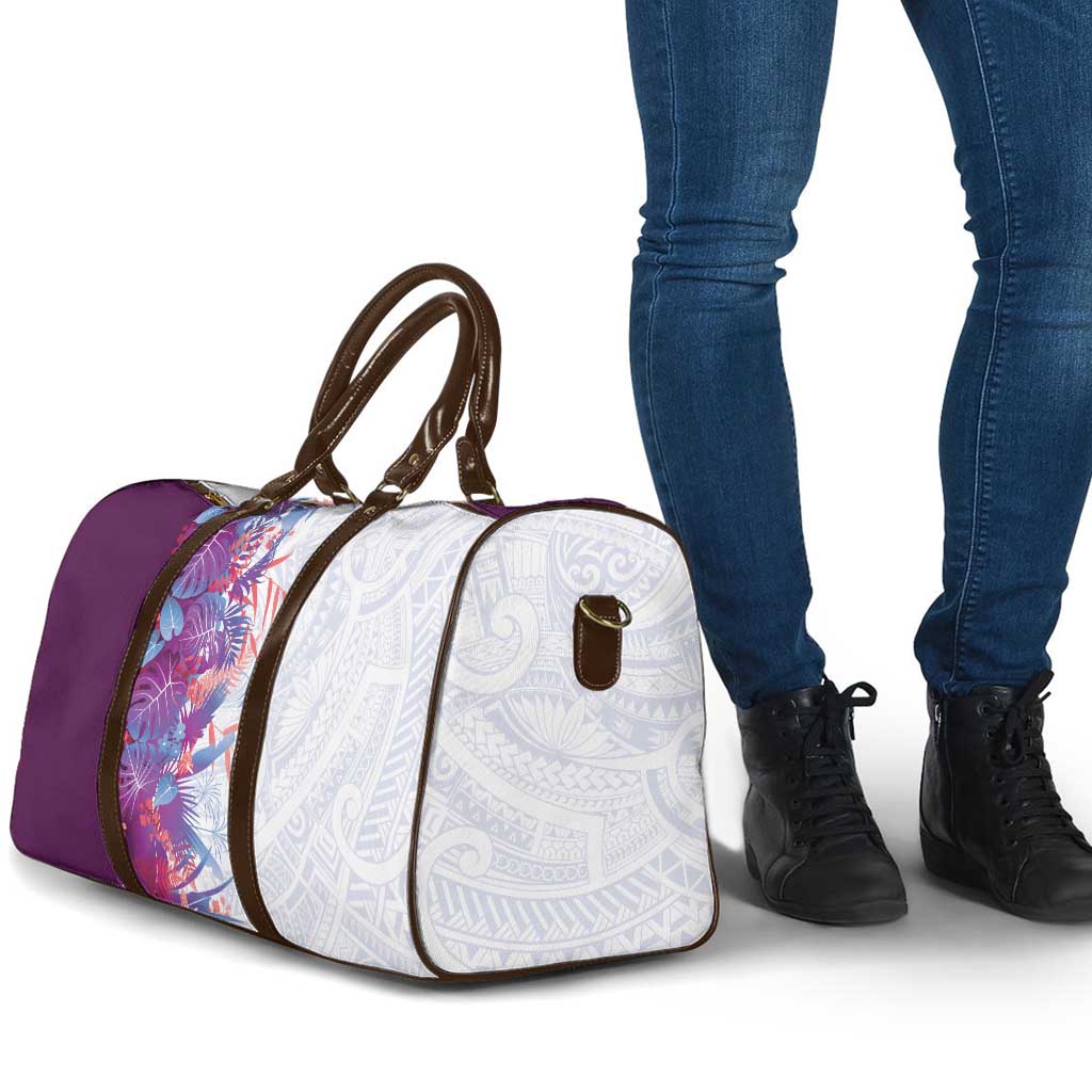 Hawaii Tropical Plant Poni Travel Bag Vibrant Polynesian Pattern
