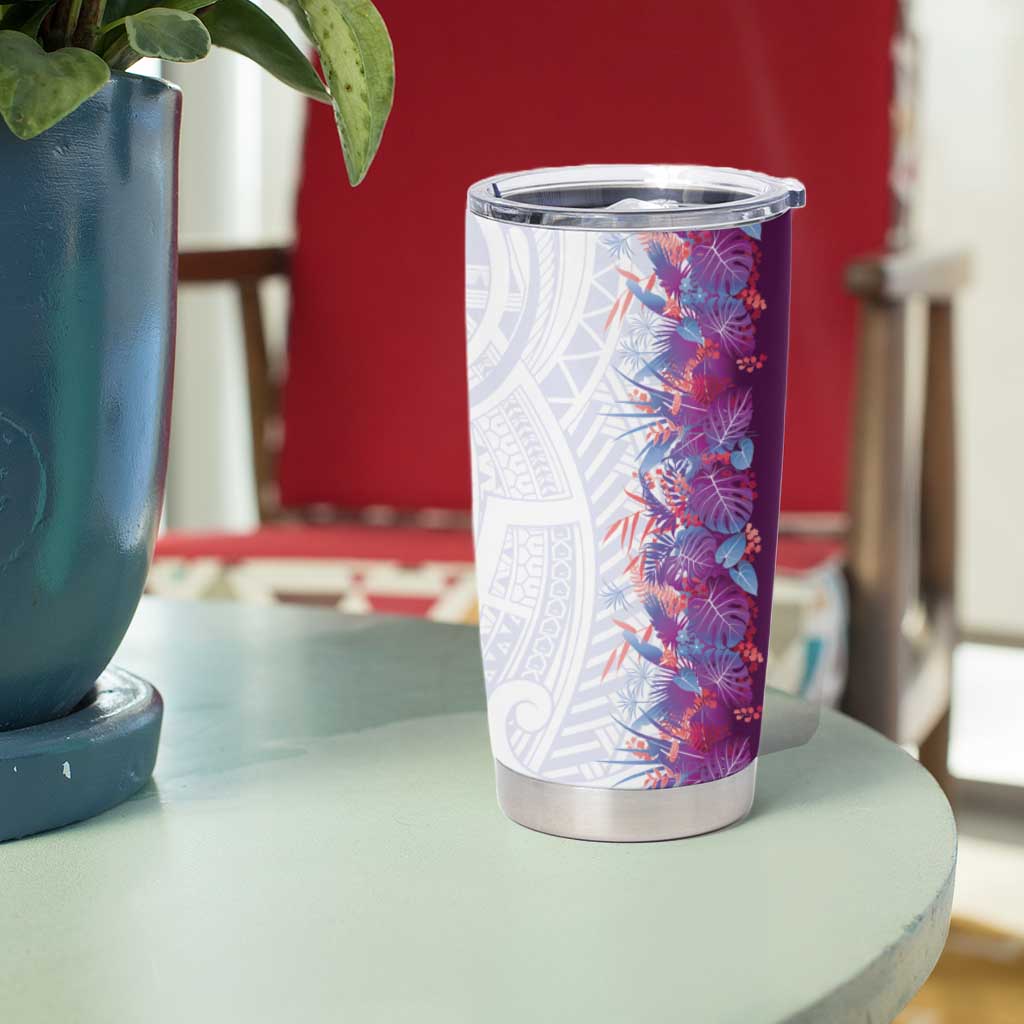 Hawaii Tropical Plant Poni Tumbler Cup Vibrant Polynesian Pattern