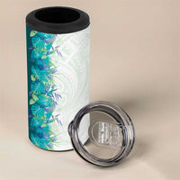 Hawaii Tropical Plant Teal 4 in 1 Can Cooler Tumbler Vibrant Polynesian Pattern LT01 - Polynesian Pride