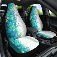Hawaii Tropical Plant Teal Car Seat Cover Vibrant Polynesian Pattern