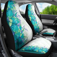 Hawaii Tropical Plant Teal Car Seat Cover Vibrant Polynesian Pattern