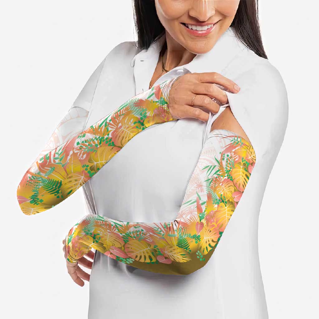 Hawaii Tropical Plant Lenalena Arm Sleeves Vibrant Polynesian Pattern