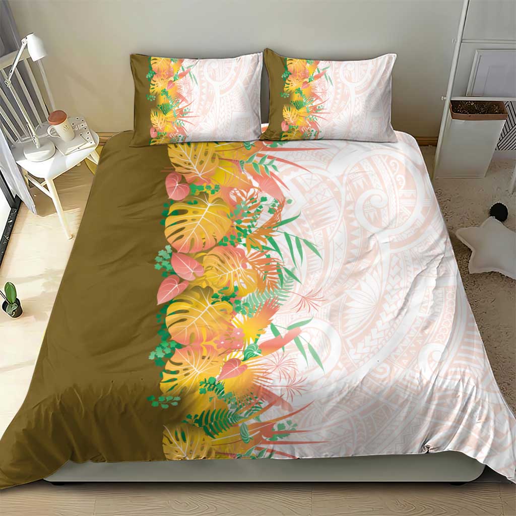 Hawaii Tropical Plant Lenalena Bedding Set Vibrant Polynesian Pattern