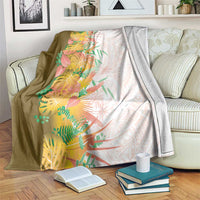 Hawaii Tropical Plant Lenalena Blanket Vibrant Polynesian Pattern
