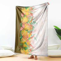 Hawaii Tropical Plant Lenalena Blanket Vibrant Polynesian Pattern