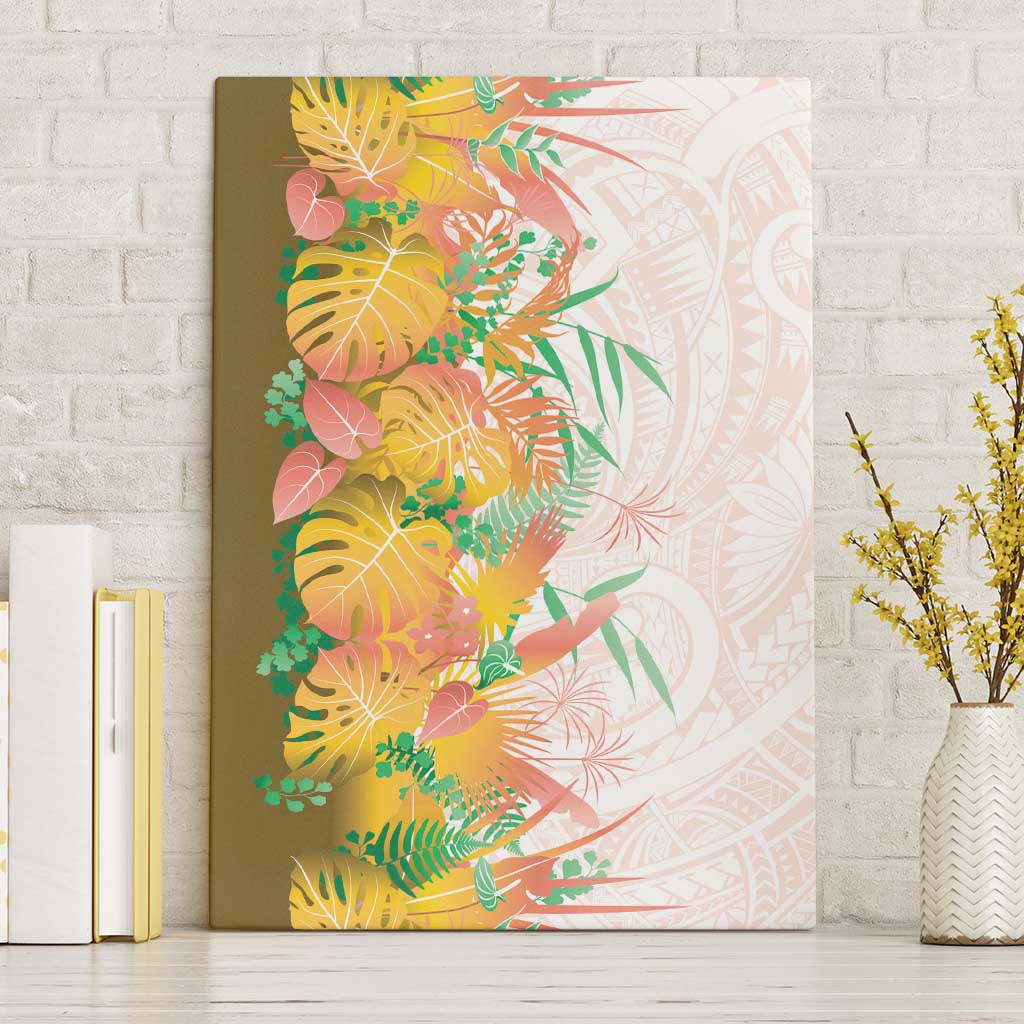 Hawaii Tropical Plant Lenalena Canvas Wall Art Vibrant Polynesian Pattern