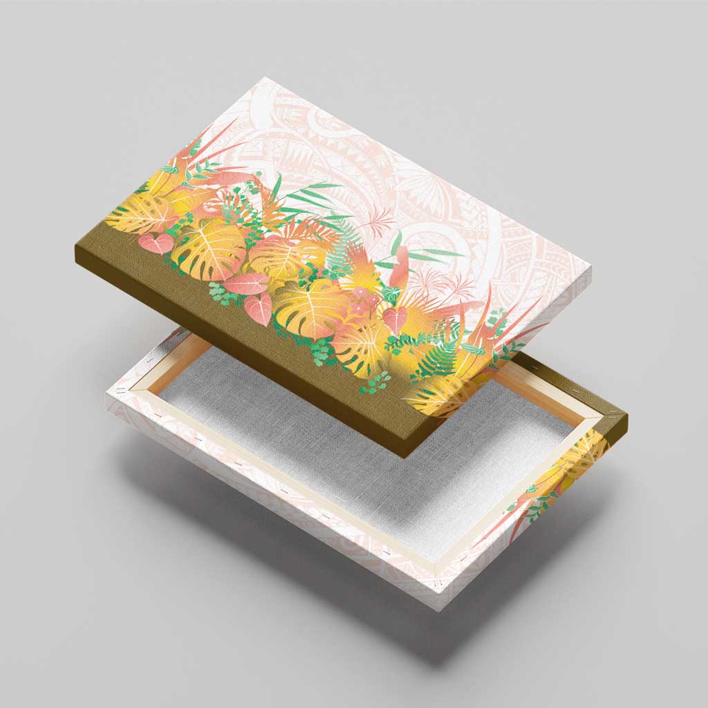 Hawaii Tropical Plant Lenalena Canvas Wall Art Vibrant Polynesian Pattern