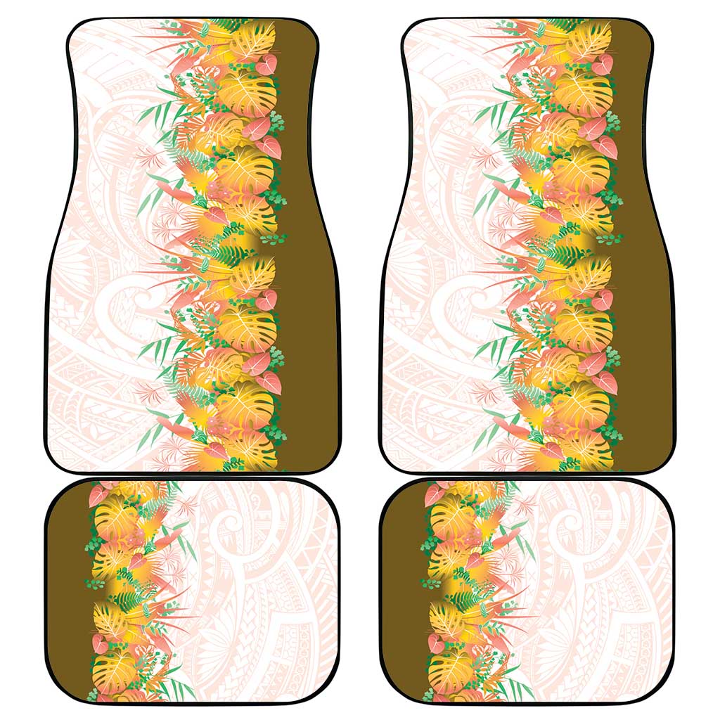 Hawaii Tropical Plant Lenalena Car Mats Vibrant Polynesian Pattern