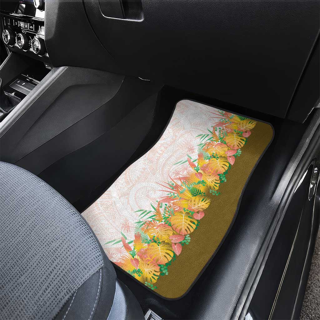 Hawaii Tropical Plant Lenalena Car Mats Vibrant Polynesian Pattern