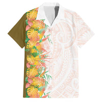 Hawaii Tropical Plant Lenalena Family Matching Off Shoulder Maxi Dress and Hawaiian Shirt Vibrant Polynesian Pattern