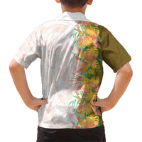 Hawaii Tropical Plant Lenalena Family Matching Off Shoulder Short Dress and Hawaiian Shirt Vibrant Polynesian Pattern