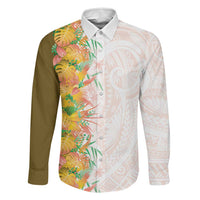 Hawaii Tropical Plant Lenalena Family Matching Summer Maxi Dress and Hawaiian Shirt Vibrant Polynesian Pattern