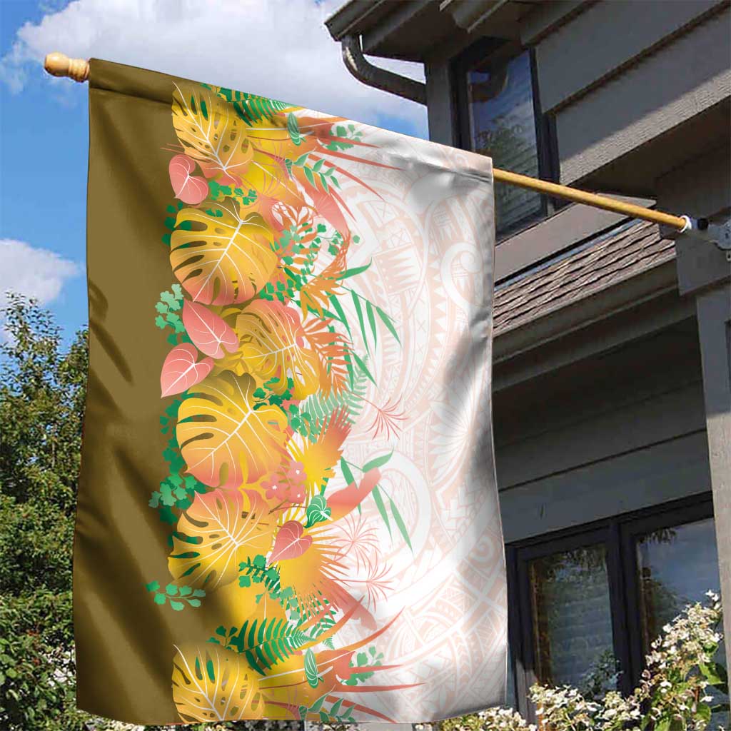 Hawaii Tropical Plant Lenalena Garden Flag Vibrant Polynesian Pattern