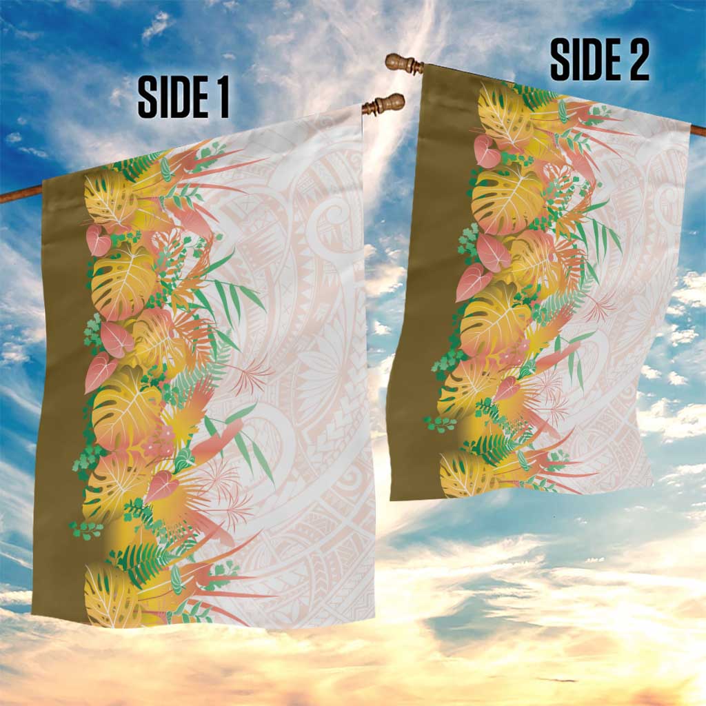 Hawaii Tropical Plant Lenalena Garden Flag Vibrant Polynesian Pattern