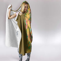 Hawaii Tropical Plant Lenalena Hooded Blanket Vibrant Polynesian Pattern