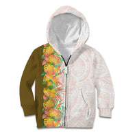 Hawaii Tropical Plant Lenalena Kid Hoodie Vibrant Polynesian Pattern