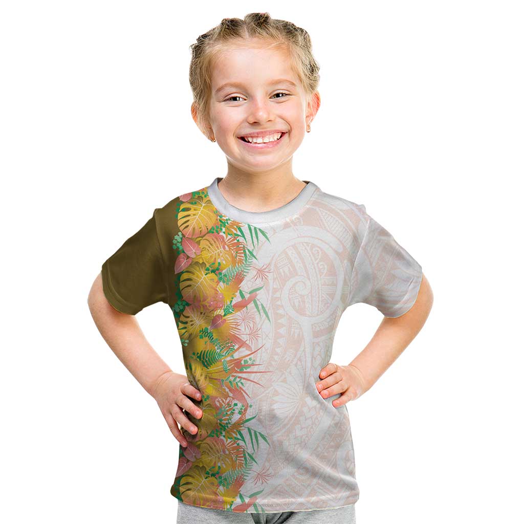 Hawaii Tropical Plant Lenalena Kid T Shirt Vibrant Polynesian Pattern