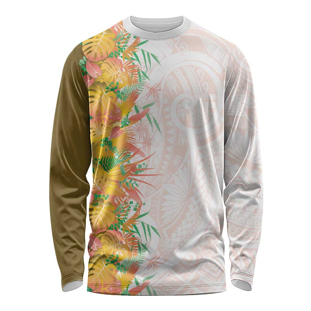 Hawaii Tropical Plant Lenalena Long Sleeve Shirt Vibrant Polynesian Pattern