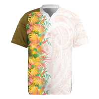 Hawaii Tropical Plant Lenalena Rugby Jersey Vibrant Polynesian Pattern